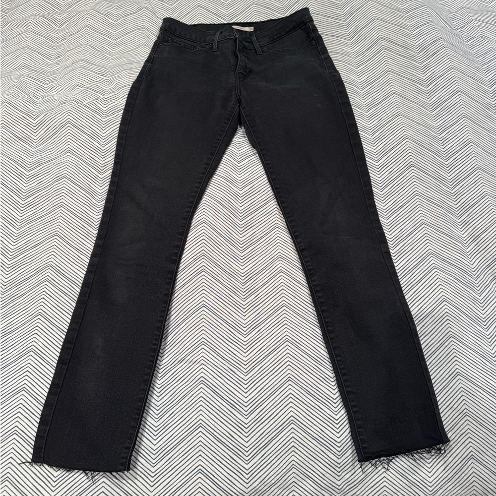 Levi’s 311 Shaping Skinny Black Jean with Frayed Hem
